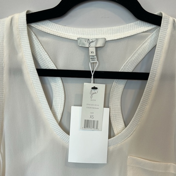 Joie Silk Alicia Racerback Tank Ivory NWT - Picture 6 of 10
